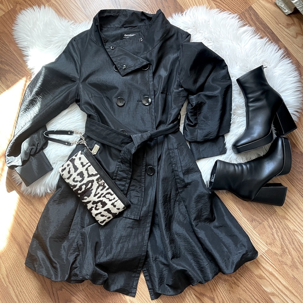 CoffeeShop Bubble Metallic double breasted trench coat